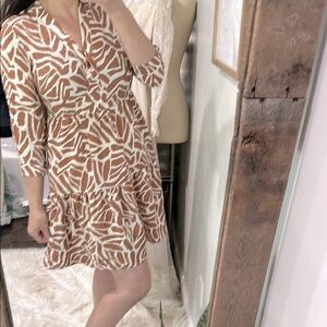 Rachel Zoe Brown and White Sundress size xsmall